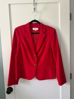 Calvin Klein Red Double-Button Tailored Blazer